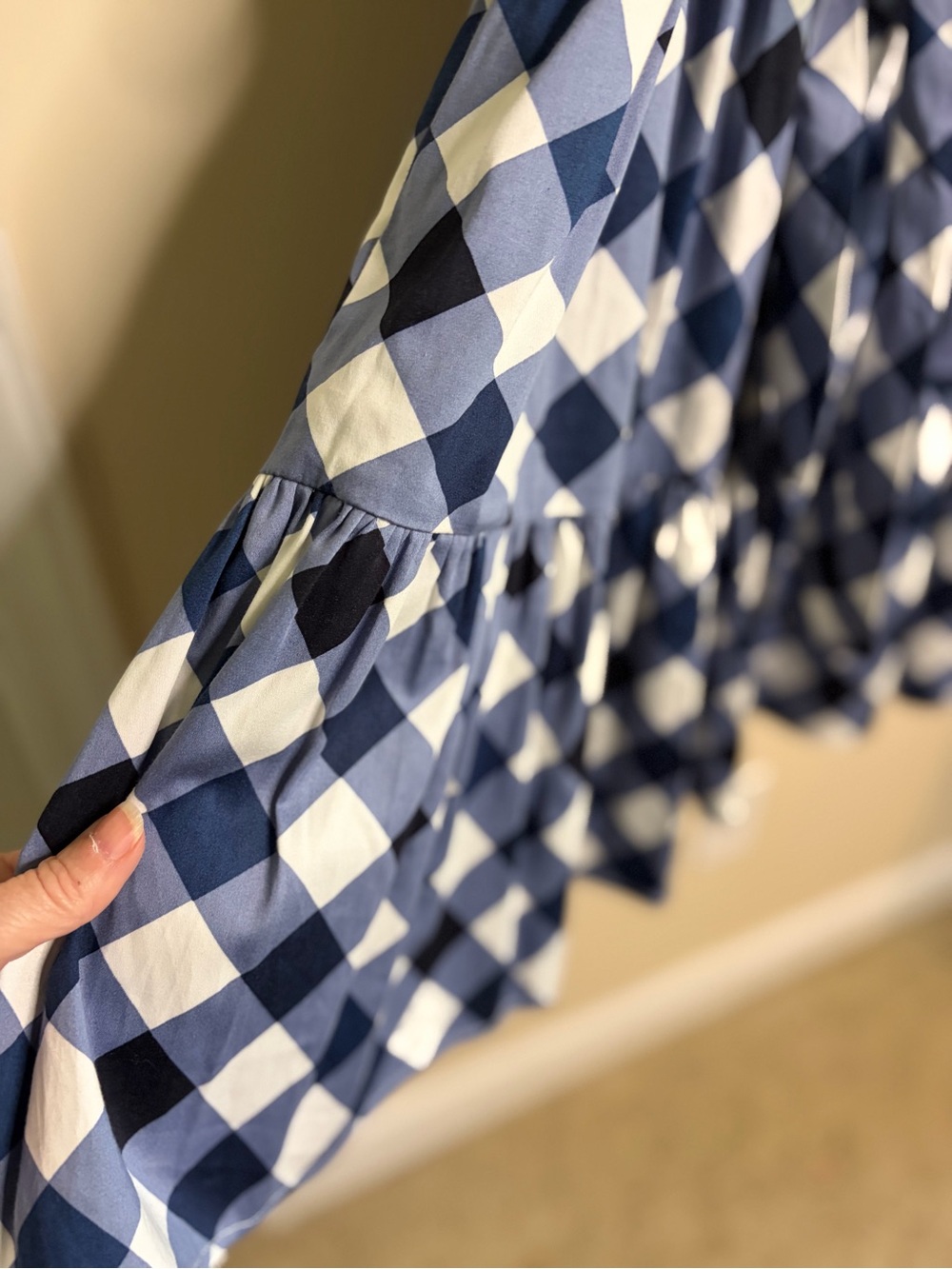 Tommy Hilfiger Navy and White Gingham Tie-Waist Midi Dress #1261 - Picture 5 of 14